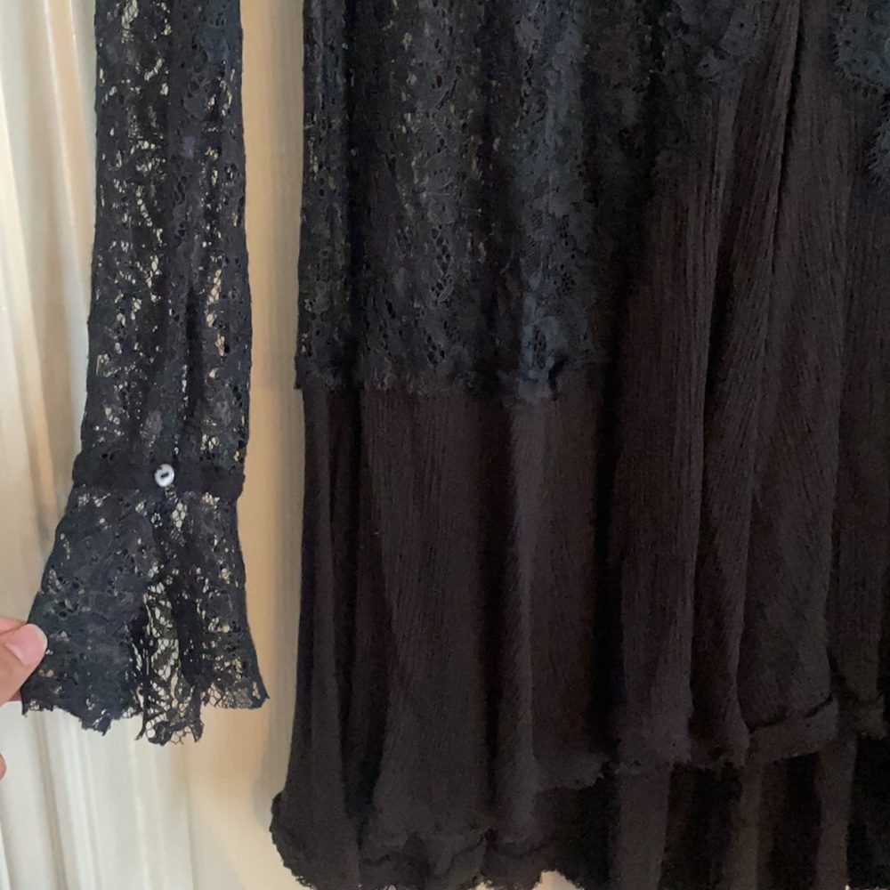 (HALLOWEEN!) Free People Black Lace Tunic - Picture 3 of 12
